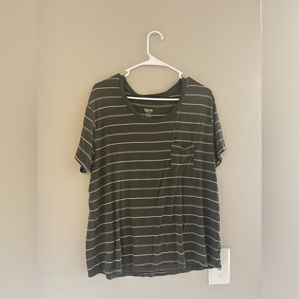 Green & white stripped shirt